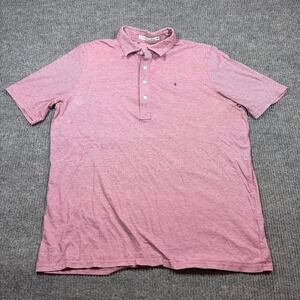 Criquet Shirt Mens XL Pink Stripe Short Sleeve Collared Polo Preppy Casual